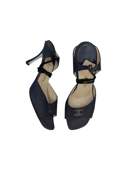 Chanel Denim Sandals, IT 39.5