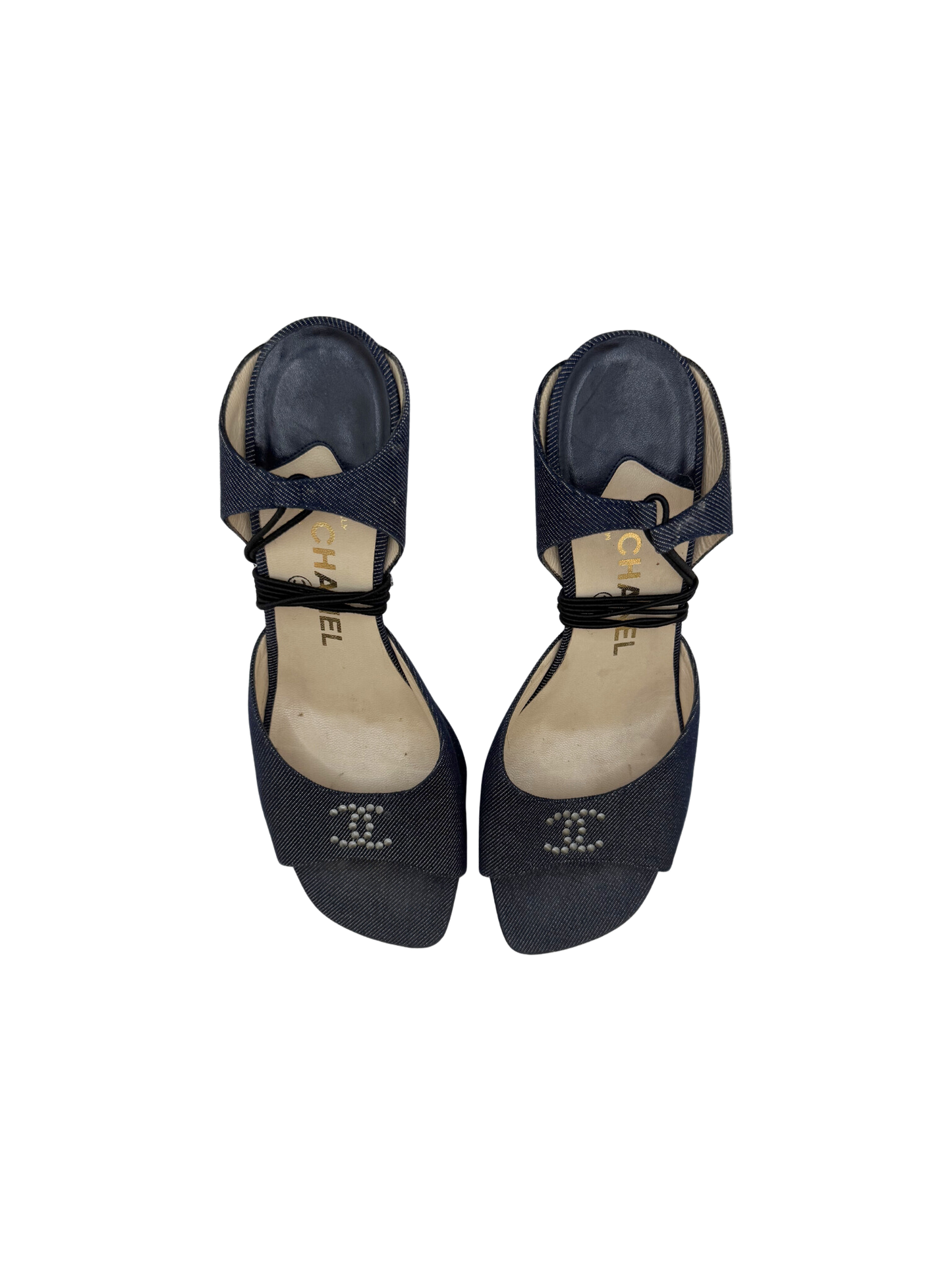 Chanel Denim Sandals, IT 39.5