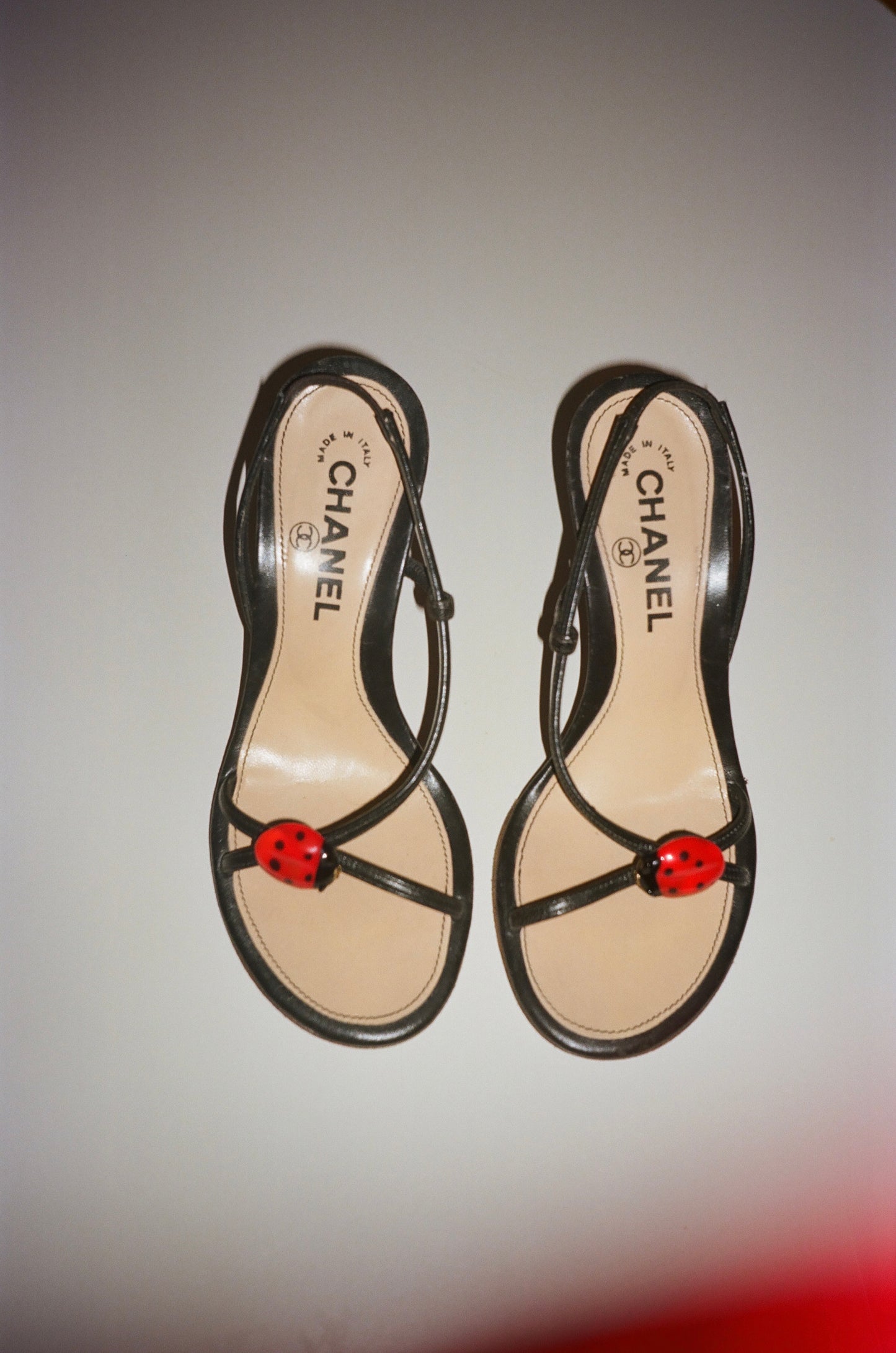 Chanel Ladybug Sandals, IT 36