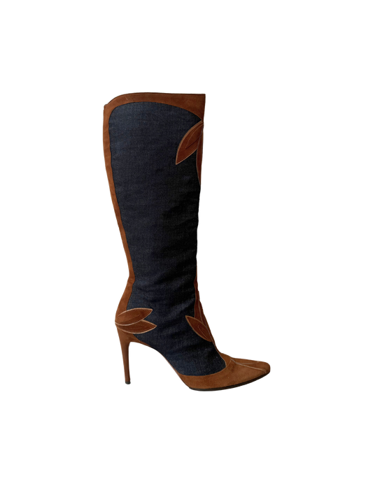 Dolce & Gabbana Denim and Suede Boots, IT 38