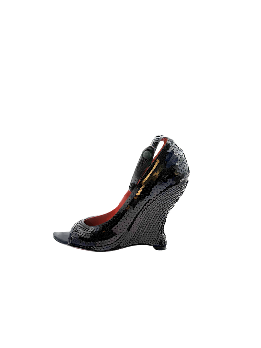 RARE Yves Saint Laurent Sequin Wedges, IT 36